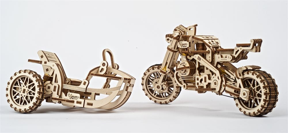 Ugears 3D Wooden Puzzle Scrambler UGR-10 with sidecar [15]