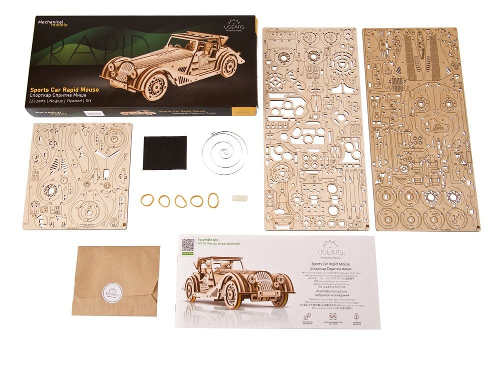 Ugears 3D Wooden Puzzle Sports Car Rapid Mouse [25]
