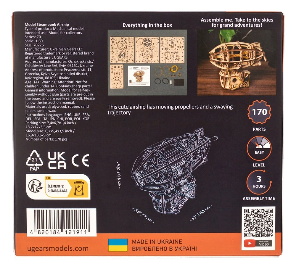 Ugears 3D Wooden Puzzle Steampunk Airship [24]