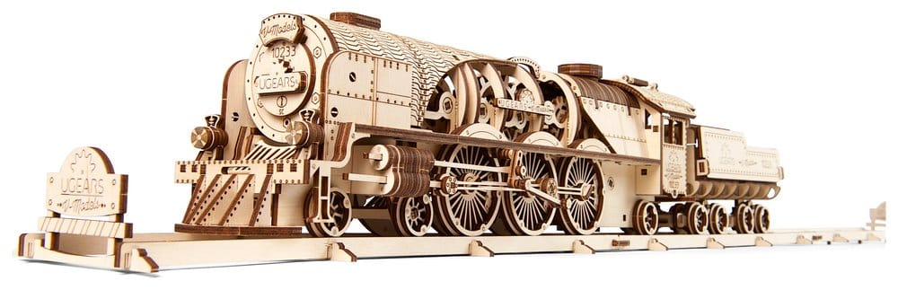 Ugears 3D Wooden Puzzle V-Express Steam Train with Tender [5]