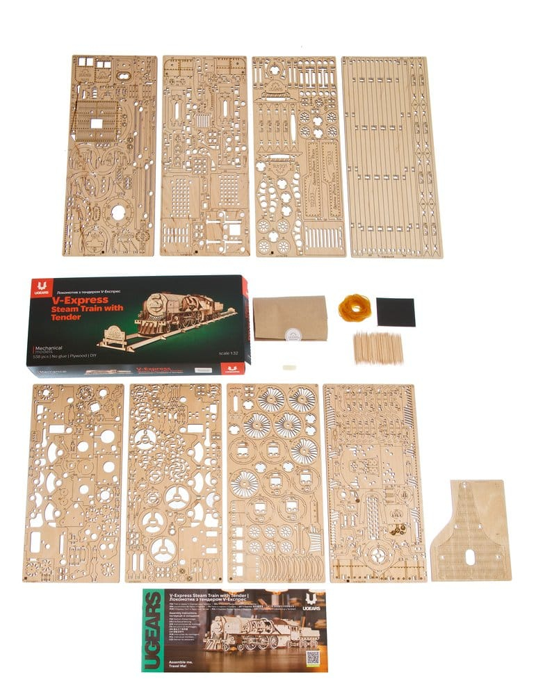 Ugears 3D Wooden Puzzle V-Express Steam Train with Tender [3]