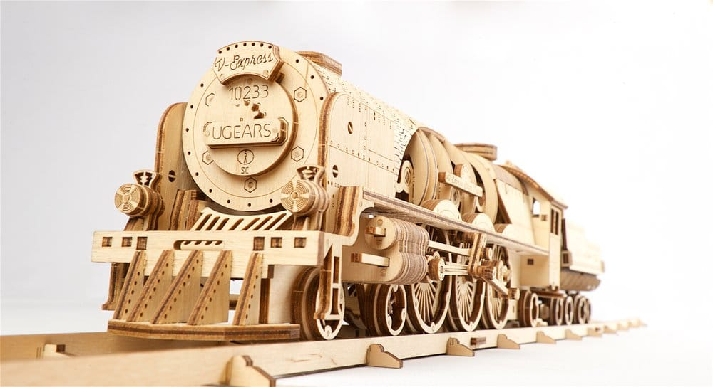 Ugears 3D Wooden Puzzle V-Express Steam Train with Tender [11]
