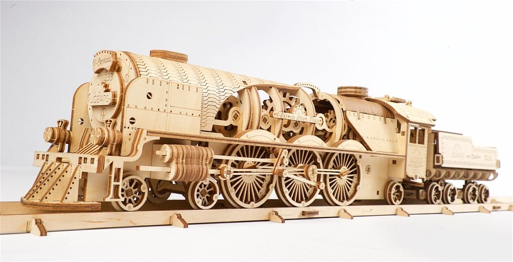 Ugears 3D Wooden Puzzle V-Express Steam Train with Tender [10]