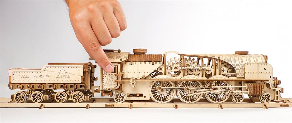 Ugears 3D Wooden Puzzle V-Express Steam Train with Tender [12]