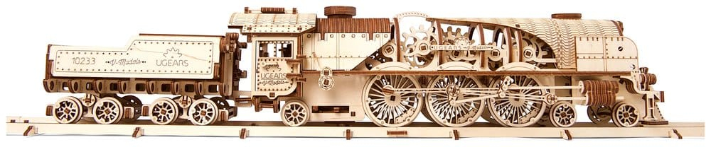 Ugears 3D Wooden Puzzle V-Express Steam Train with Tender [7]
