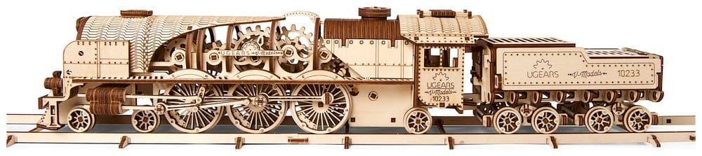 Ugears 3D Wooden Puzzle V-Express Steam Train with Tender [4]