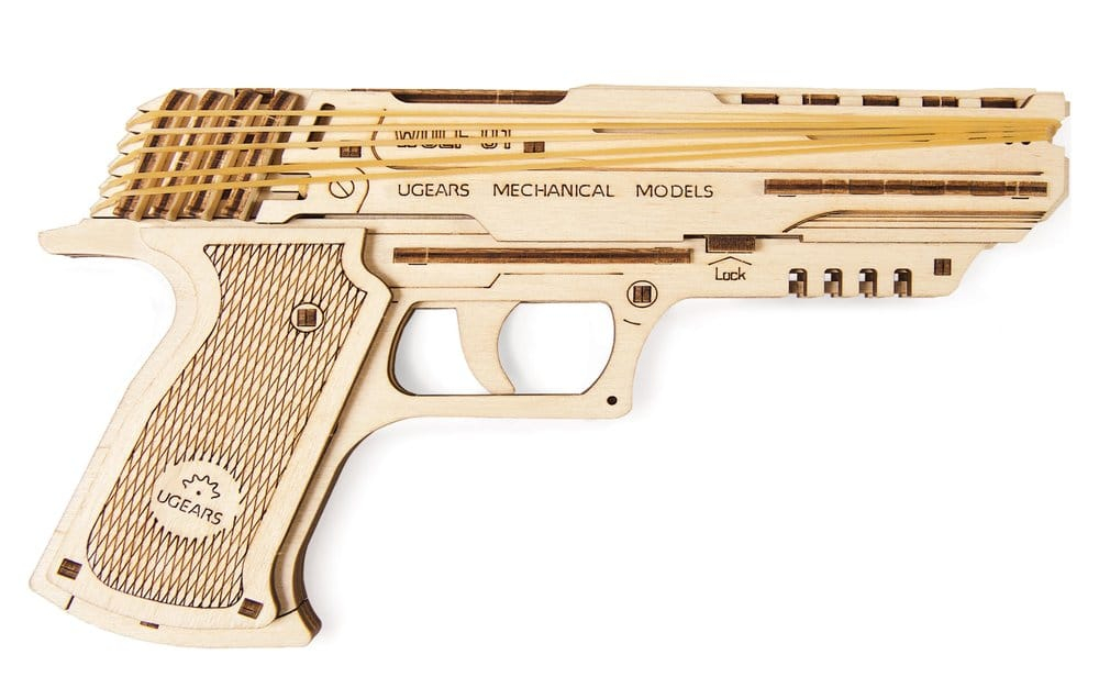 Ugears 3D Wooden Puzzle Wolf-01 Handgun [25]