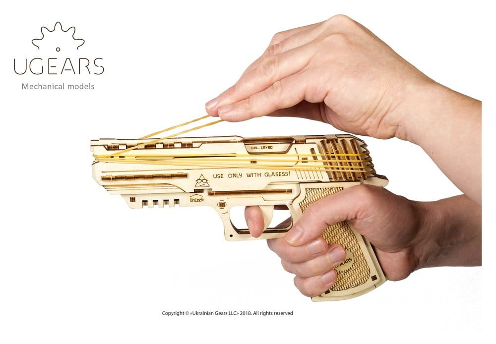 Ugears 3D Wooden Puzzle Wolf-01 Handgun [11]