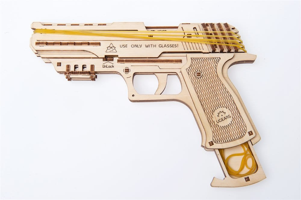 Ugears 3D Wooden Puzzle Wolf-01 Handgun [23]