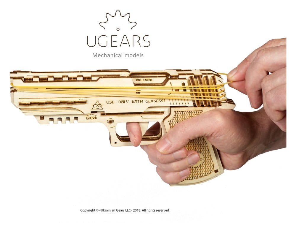 Ugears 3D Wooden Puzzle Wolf-01 Handgun [10]
