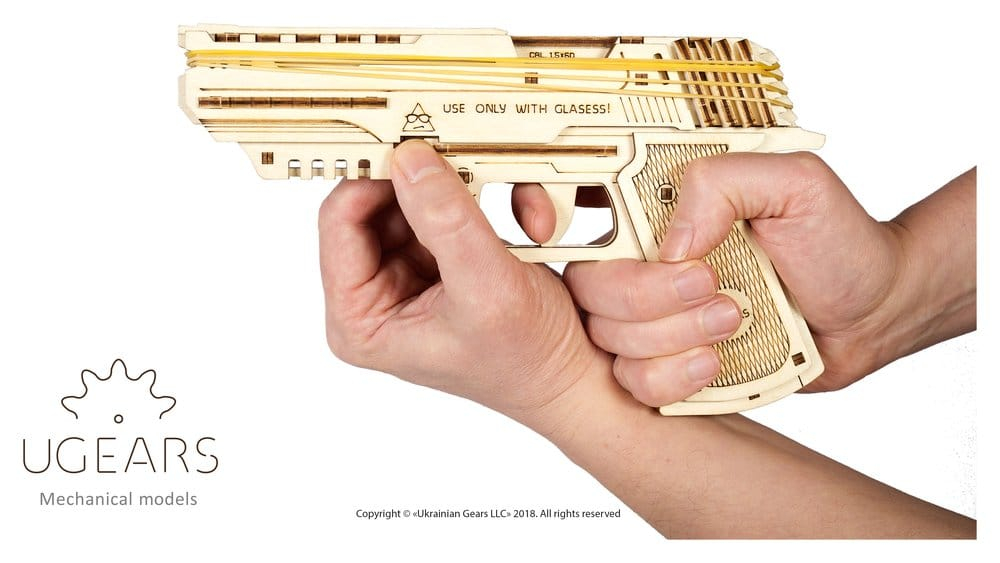Ugears 3D Wooden Puzzle Wolf-01 Handgun [12]