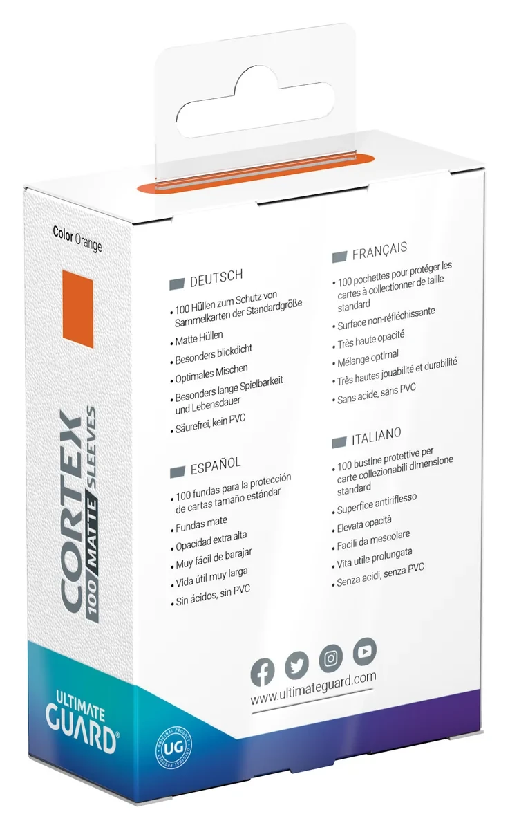 Ultimate Guard Cortex Sleeves Matte Standard Size 100 Orange [4]