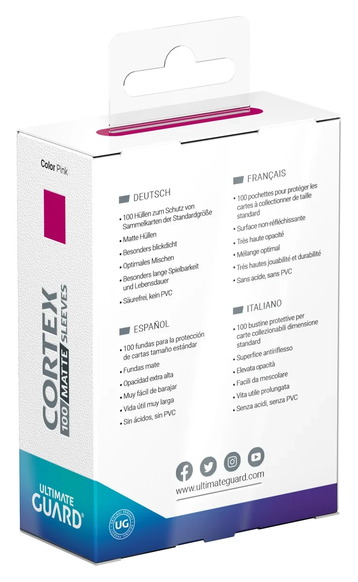 Ultimate Guard Cortex Sleeves Matte Standard Size 100 Pink [4]