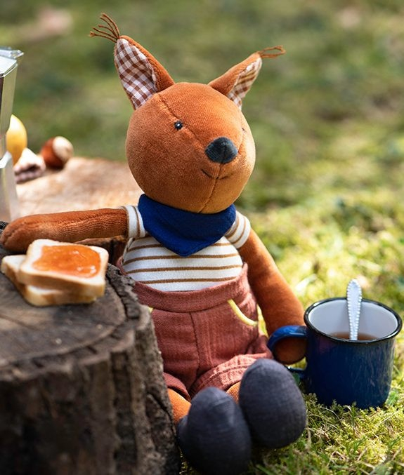 Veverita jucarie muzicala textil pentru bebe, Moulin Roty [4]