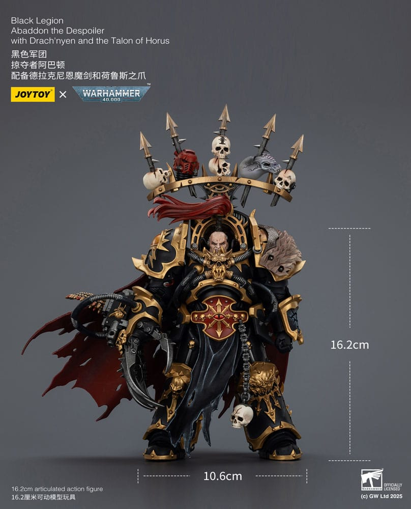 Warhammer 40,000 Action Figure Black Legion Abaddon the Despoiler with Drach'nyen and the Talo 16 cm [13]