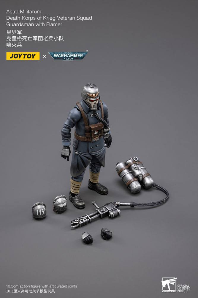 Warhammer 40k Action Figure 1/18 Death Korps of Krieg Veteran Squad Guardsman with Flamer 10 cm [5]