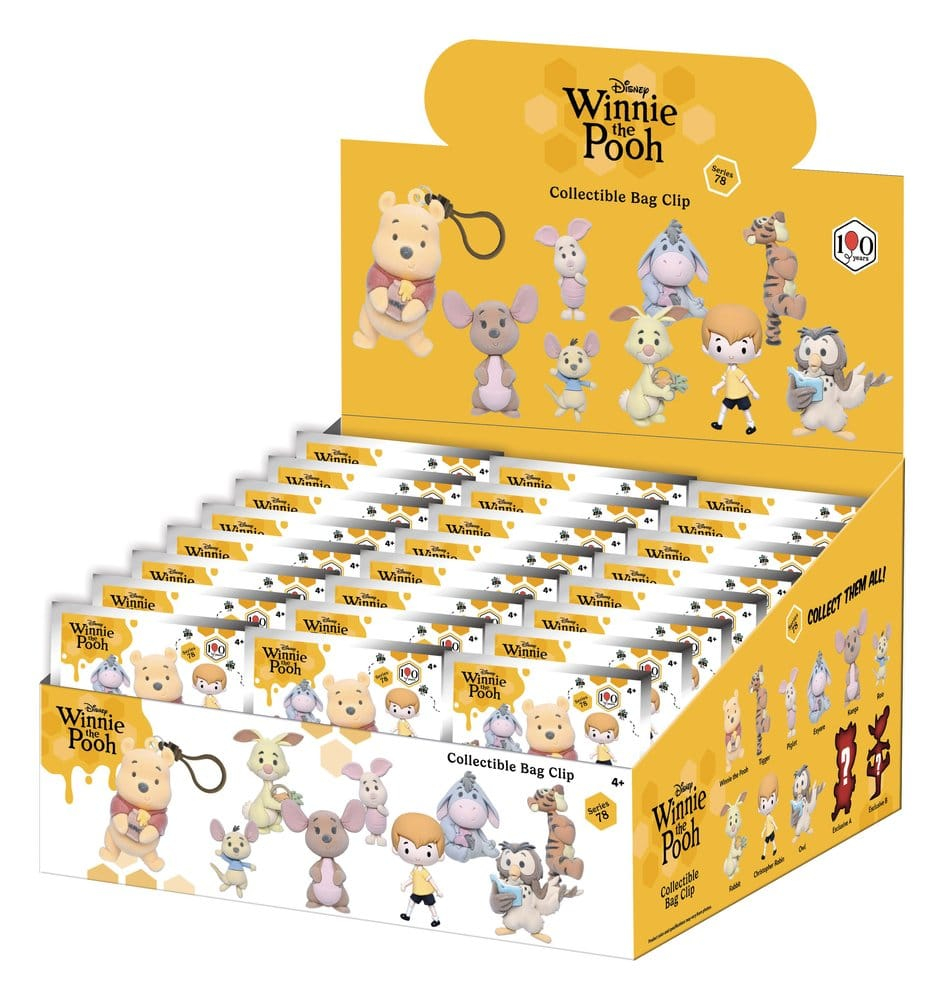 Winnie the Pooh 100th Anniversary 3D PVC Bag Clips Series 78 Blind Bag Display (24) (Flocked) [3]