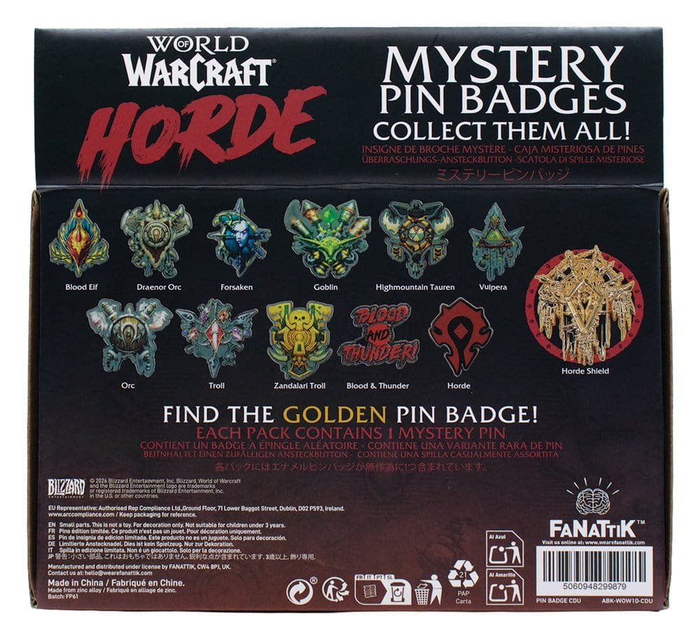 World of Warcraft Mystery Pin Badges Horde Blind Box Display (12) [4]
