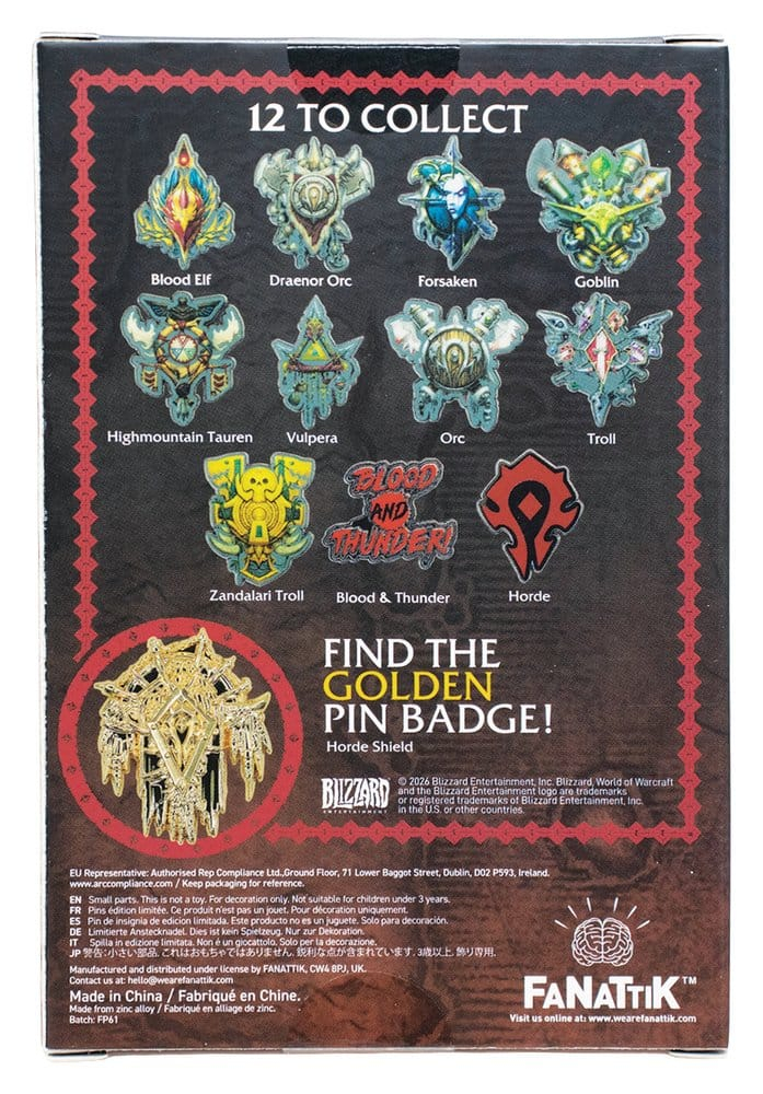 World of Warcraft Mystery Pin Badges Horde Blind Box Display (12) [14]