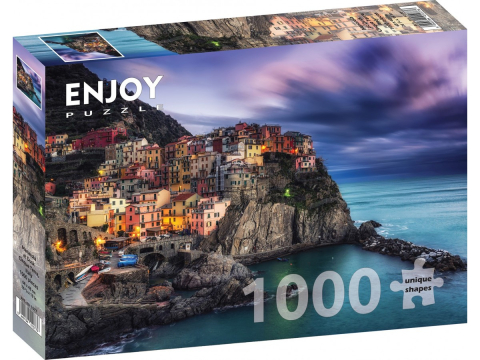 Puzzle 1000 piese - Puzzle 1000 piese Enjoy – Manarola at Dusk, Cinque Terre, Italy