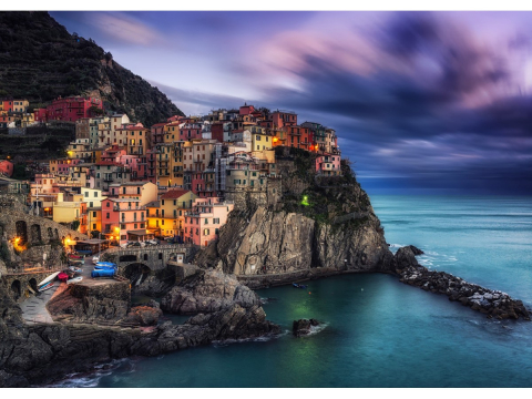 Puzzle 1000 piese Enjoy – Manarola at Dusk, Cinque Terre, Italy [1]