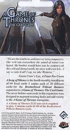 A Game of Thrones LCG: A Song of Silence (Chapter Pack) [2]