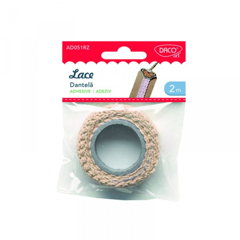 Alte produse creative - Accesorii craft - AD051 Dantela autoadeziva roz DACO