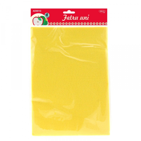 Alte produse creative - Accesorii craft - AD081G Fetru galben Set 4 DACO