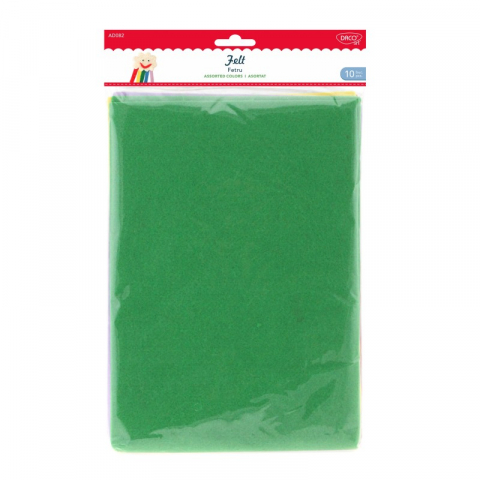 Rechizite, Creativitate, Hobby - Accesorii craft - AD082 Fetru asortat 5 culori, 10 bucati DACO