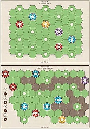 Board Games - Age of Steam Deluxe Expansion: New England/Pittsburgh & Switzerland Maps