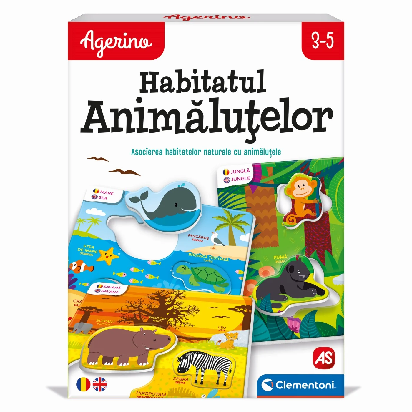 Noutati - Agerino Habitatul Animalutelor - Joc Educativ de Asociere 24 Piese