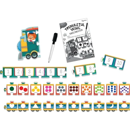 Agerino Trenuletul Vesel - Puzzle Educativ Numere, Forme si Culori [3]