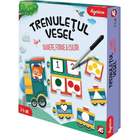 Agerino Trenuletul Vesel - Puzzle Educativ Numere, Forme si Culori [2]