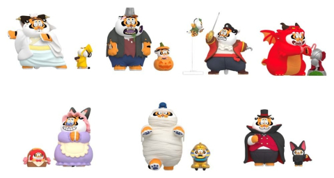 PRECOMENZI - Alexander The Fat Tiger Blind Box Mini Figures The Spooky Masquerade Display (6)