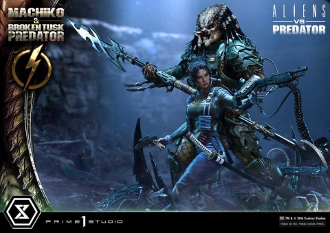 Aliens vs. Predator (Comic) Ultimate Premium Masterline Statue 1/4 Machiko & Broken Tusk Predator Deluxe Version 84 cm [6]