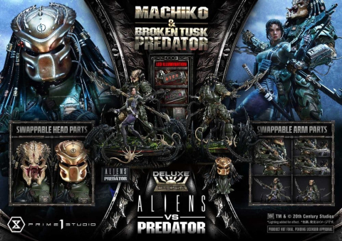 Aliens vs. Predator (Comic) Ultimate Premium Masterline Statue 1/4 Machiko & Broken Tusk Predator Deluxe Version 84 cm [8]