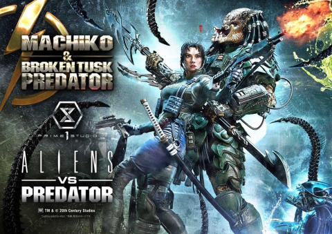 Aliens vs. Predator (Comic) Ultimate Premium Masterline Statue 1/4 Machiko & Broken Tusk Predator DX Bonus Version 84 cm [10]