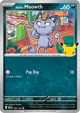 Pokemon TCG Singles - Alolan Meowth (30C 089) 30th Celebration - Singles