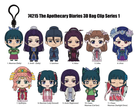 PRECOMENZI - Apothecary Diaries 3D PVC Bag Clips Series 1 Display (24)