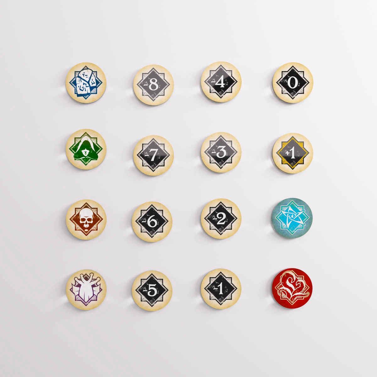 Arkham Horror Chaos Tokens Set + Token Bag [6]