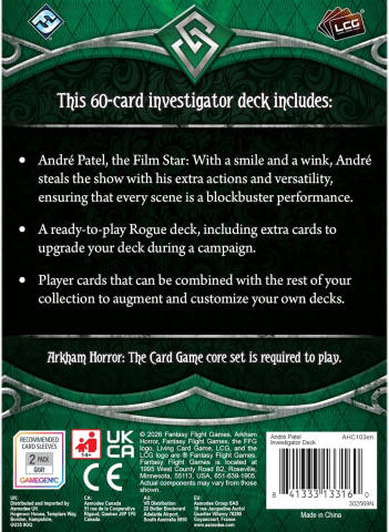Arkham Horror LCG Andre Patel Investigator Deck Rogue [1]