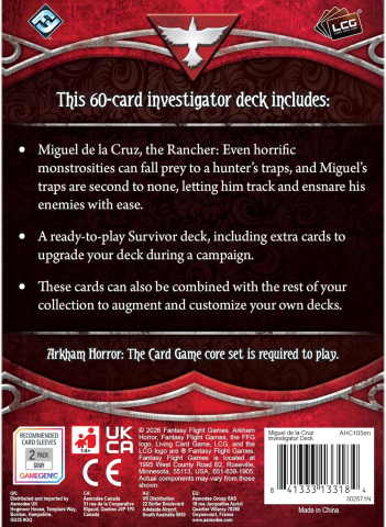 Arkham Horror LCG Miguel de la Cruz Investigator Deck Survivor [1]