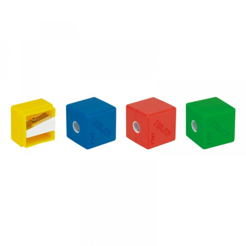 Rechizite, Creativitate, Hobby - Ascutitoare cubica MILAN – cu recipient pentru resturi, culori asortate