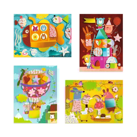 Atelier creativ Colaj cu spumă autoadeziva, Djeco [2]