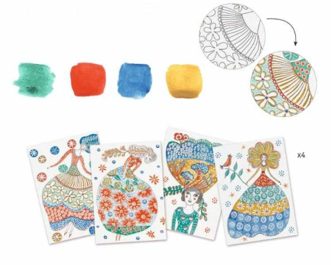 Atelier creativ de pictura Rochii cu flori, Djeco [1]