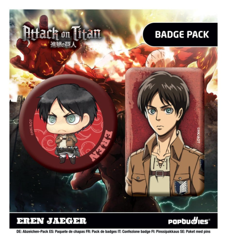 Fashion & Accessories - Attack on Titan Badges 2-Pack Eren Jaeger
