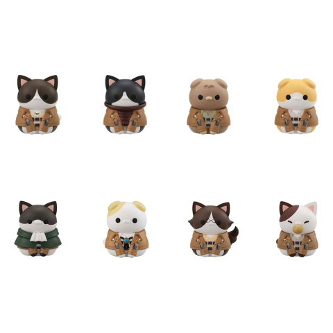Attack on Titan Mega Cat Project Mini Figures Attack on Tinyan Gathering Scout Regiment danyan! 3 cm Blind Box Display (8) (Repeat) [8]