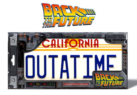 PRECOMENZI - Back To The Future Replica 1/1 'Outatime' DeLorean License Plate