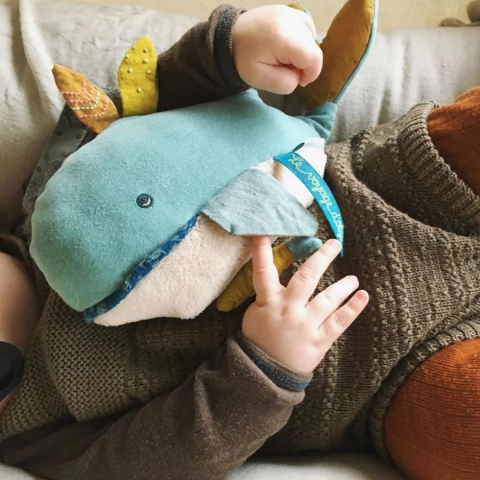 Balena Josephine jucarie muzicala textil pentru bebe, Moulin Roty [3]