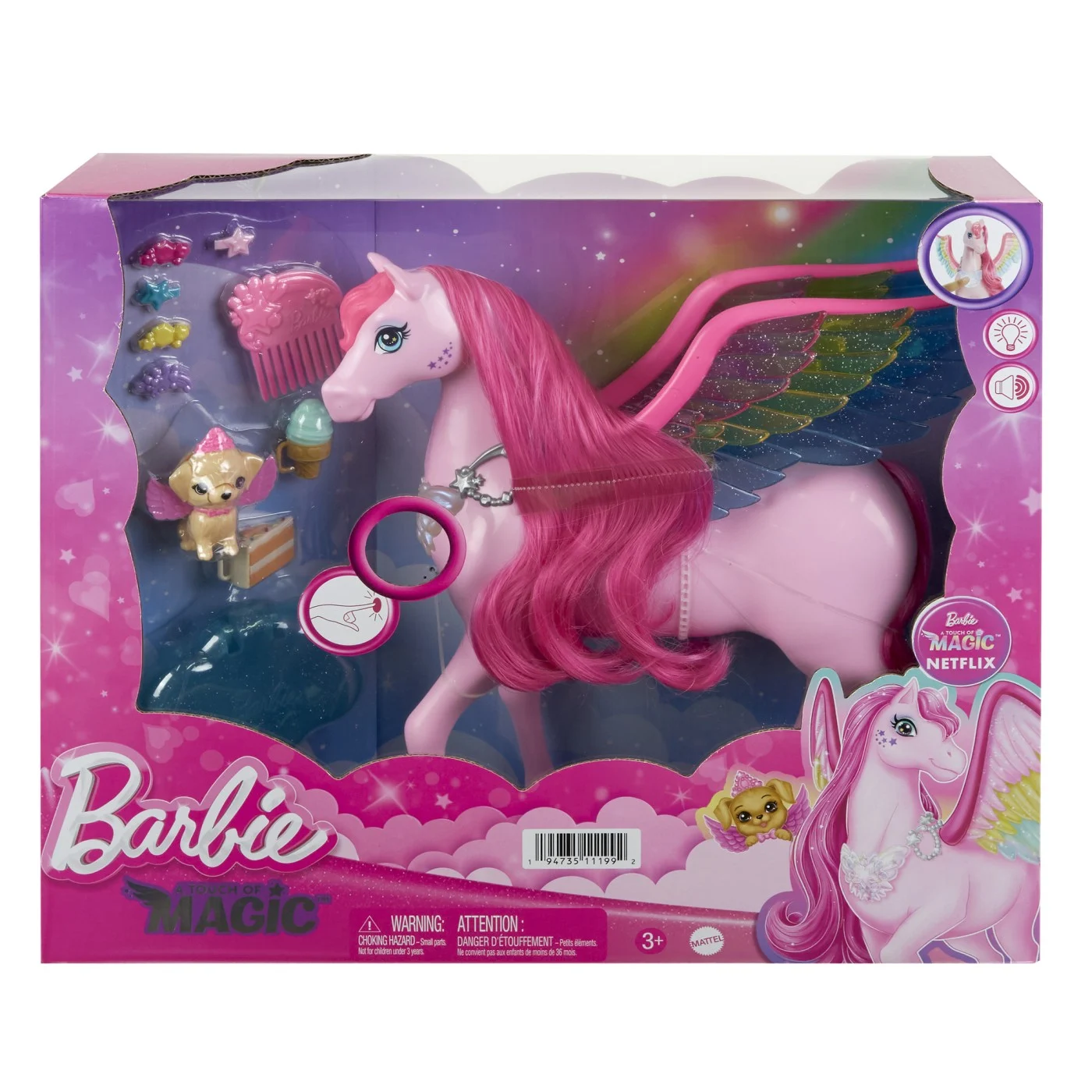 Jocuri si jucarii - Barbie A Touch of Magic - Pegasus Magic cu Lumini si Sunete
